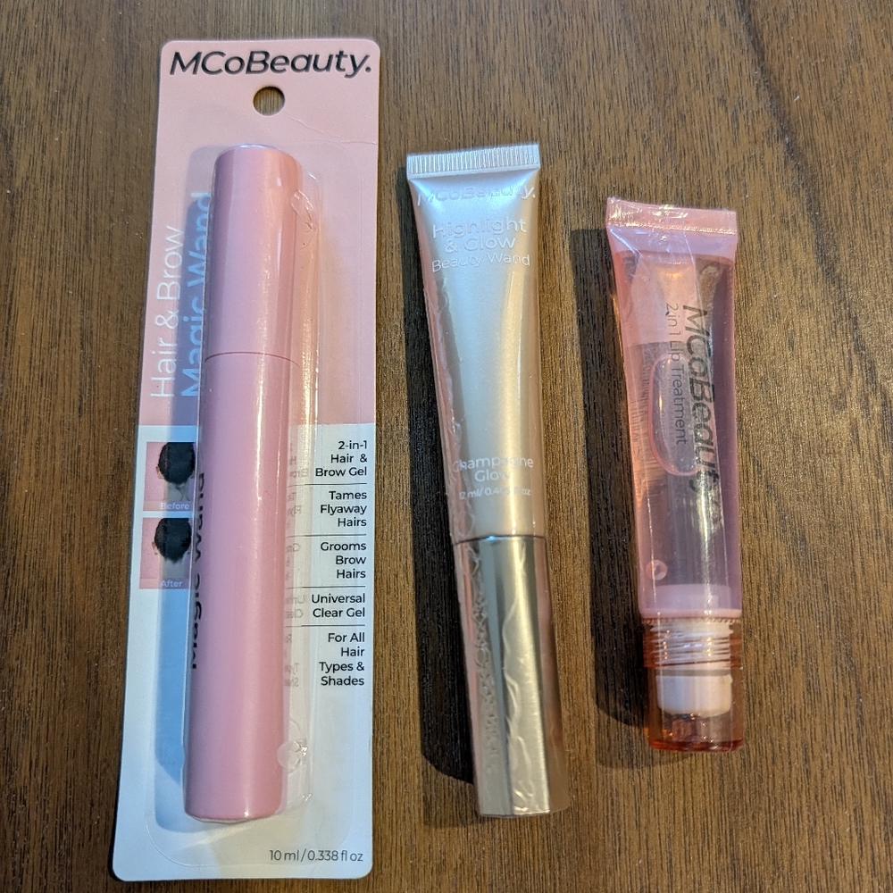 MCoBeauty bundle - Lip oil, highlighter wand, Hair Wand